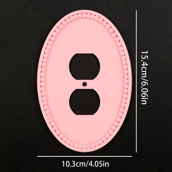 Pink Oval Pearl Outlet Cover Panel - Decorative Screw-Mountable Double-Layer Design for Home Plates, Perfect for Switches and Ceiling/Fan Controls