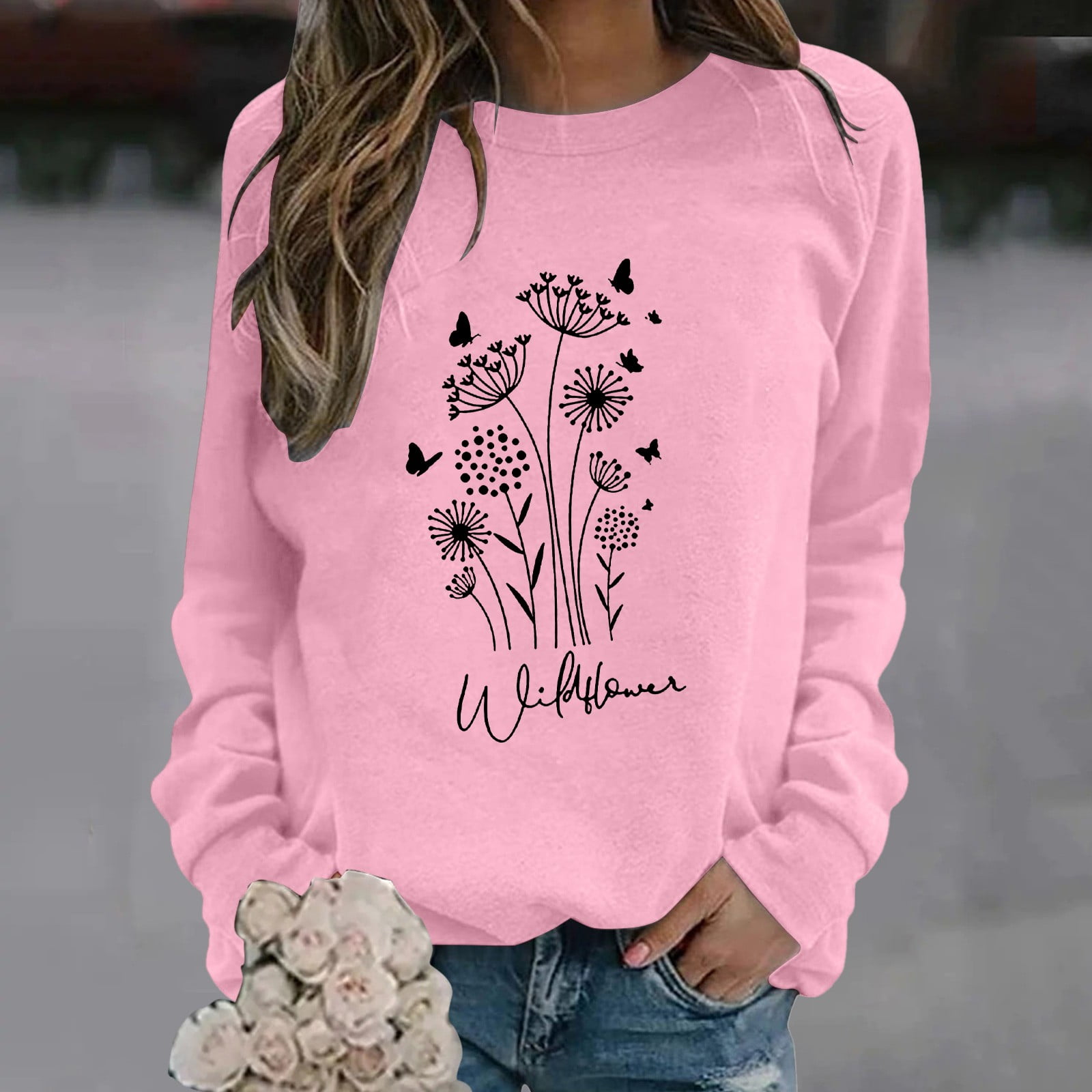 Floral sweatshirt womens hotsell
