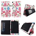 thumbnail image 1 of Pink Owl Butterfly Folio Case for Amazon Fire HD 8 6th Generation 2016 Slim Fit Premium Pu Leather Standing Protective Cover w Auto Wake / Sleep Stylus Holder ID Slots HD 8 Inch, 1 of 2