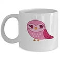 thumbnail image 1 of Pink Owl 11 oz Coffee Mug - Bird Gift Ideas White Ceramic, 1 of 4