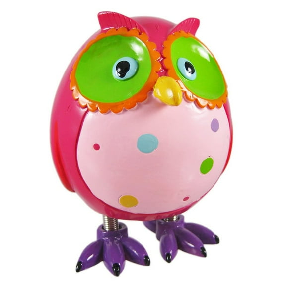 Pink Owl Design Bank with Spring Legs