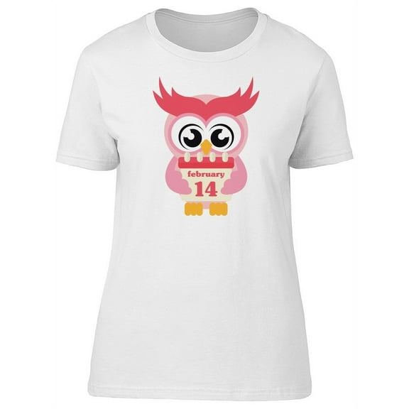 Pink Owl With A Calendar T-Shirt Women -Image by Shutterstock, Female Medium
