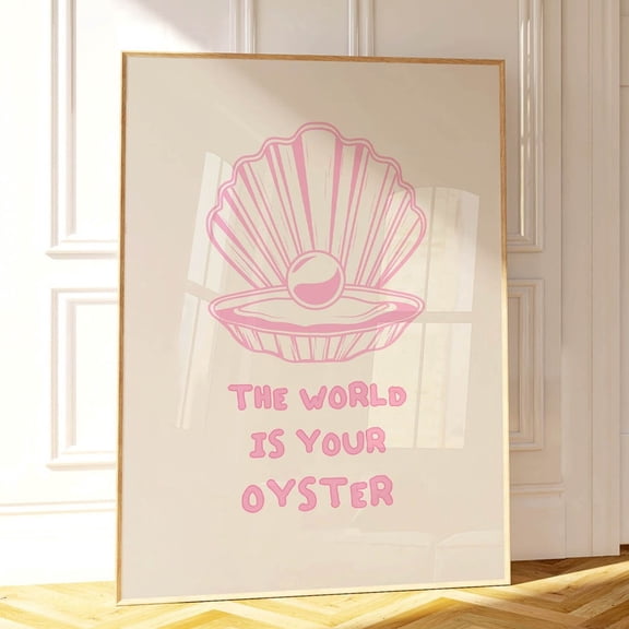 Pink Oyster Shell Print: Inspirational Coastal Wall Art UNFRAMED PAPER POSTER, Home Decor, Vintage Gift, Living Room Dercor