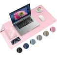 thumbnail image 1 of Miroddi Desk Pad Protector, Office PU Leather Mouse Mat, 31.5 x 15.7, Waterproof & Non-Slip Base Large Mouse Pad for Home, Pink, 1 of 8