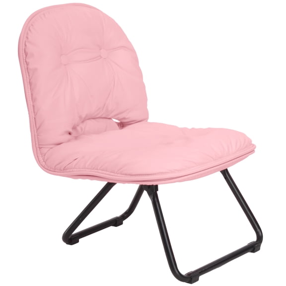 Pink PU Leather Folding Saucer Chair - Handbag-Style 8.5LBS for Home Camping