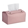 thumbnail image 1 of Pink PU Leather Rectangular Tissue Box Cover, 7 inch x 4.3 inch x 3.1 inch, Tissue Holder with Bottom Belt for Bathroom, Car, Hotel, 1 of 7