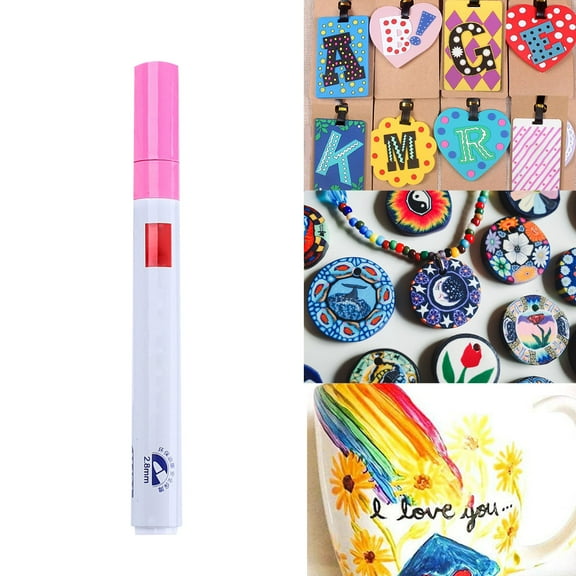 Pink Paint Markers, 1 Pack Oil-Based Waterproof Quick Dry Permanent Paint Pen 5ML