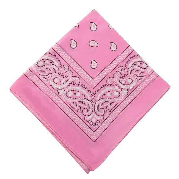 Pink Paisley Bandana Head Scarf Double Sided For Outdoor Activities Hair Accessory Neck Scarf Multi-Purpose Cotton Fabric 21.65 Inches Square 1Pc 0.05 Pounds