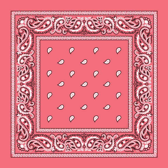 Pink Paisley Bandana - Single Piece 14x14