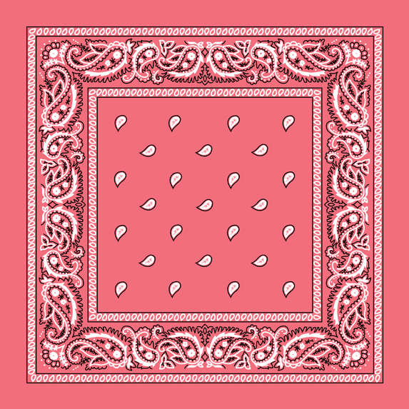 Pink Paisley Bandanas - Dozen Packed 22x22