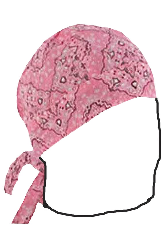 Pink Paisley Doo Rag Durag Headwrap Cotton Chemo Bandana Skull Cap Mens Womens