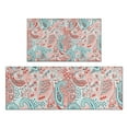 thumbnail image 1 of Pink Paisley and Floral Pattern Kitchen Rugs Sets Of 2,Anti Fatigue Kitchen Mat Rugs Non Slip Washable,Decorative Kitchen Floor Mats for Kitchen,Sink,Laundry,17"x30"+17"x47", 1 of 7