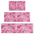 thumbnail image 1 of Pink Paisley and Floral Pattern Kitchen Rugs Sets Of 3,Kitchen Runner Rugs Non Skid Washable,Decorative Kitchen Floor Mats for Kitchen,Sink,Laundry,17"x30"+ 17"x47" + 17"x59", 1 of 6