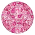 thumbnail image 1 of Pink Paisley and Floral Pattern Round Fitted Tablecloth with Elastic Edge,Dining Table Cover Waterproof,Outdoor Round Tablecloth for Camping,Dining,Indoor and Outdoor, 1 of 7