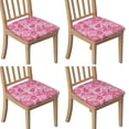 thumbnail image 1 of Pink Paisley and Floral Pattern Seat Covers for Dining Room Chairs Set Of 4,Stretch Printed Washable Chair Seat Cover with Elastic Ties and Button,Removable Waterproof Couch Cushion Covers, 1 of 6