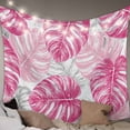 thumbnail image 1 of Pink Palm Leaf Tapestry for Bedroom Wall Hanging Tapestry, Tropical Vintage Grey Summer Plant Ceiling Backdrop Tapestries Poster Blanket Wall Decor for Teens Room Living Room Dorm 55" x 73", 1 of 8