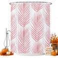thumbnail image 1 of Pink Palm Leaves Shower Curtain, Waterproof Shower Curtains for Bathroom, Summer Jungle Tropical Tree Coastal Plants Washable Fabric Bathtub Curtain Set Bath Decor with 12 Hooks 48"x72", 1 of 8