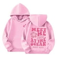 Pink Palm Puff Hoodie Girls Kids Boys Hoodies Graphic Hooded Sweatshirt