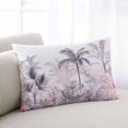 thumbnail image 1 of Pink Palm Tree Throw Pillow Cover, Pillowcase Protectors with Zipper, Breathable Decorative Lumbar Pillow Case Cover, Forest Tropical Plants Flower Leaf Pillow Shams for Couch Sofa 16x24Inch, 1 of 8
