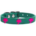 thumbnail image 1 of Pink Palm Tree Widget Genuine Leather Dog Collar, Jade - Size 20, 1 of 1