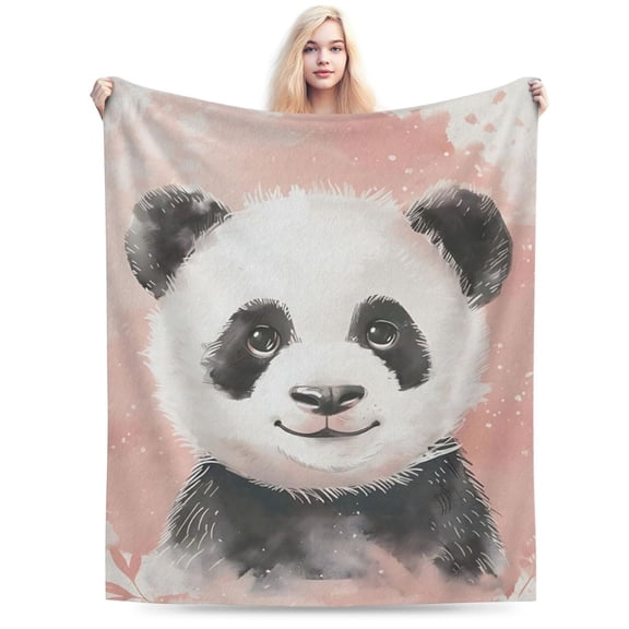 Pink Panda Throw Blanket for Sofa Couch Bed Living Room 50x40