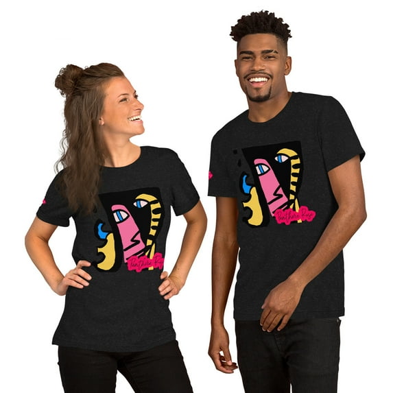 Pink Panther Abstract Style Unisex t-shirt (Black Heather, S)