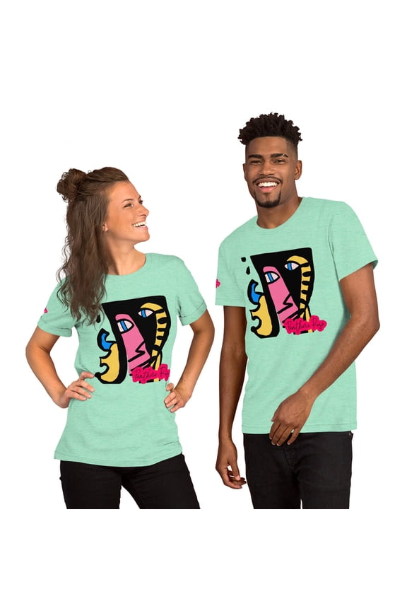 Pink Panther Abstract Style Unisex t-shirt (Heather Mint, XL)