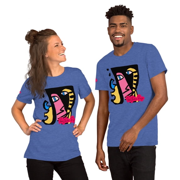 Pink Panther Abstract Style Unisex t-shirt (Heather True Royal, XL)