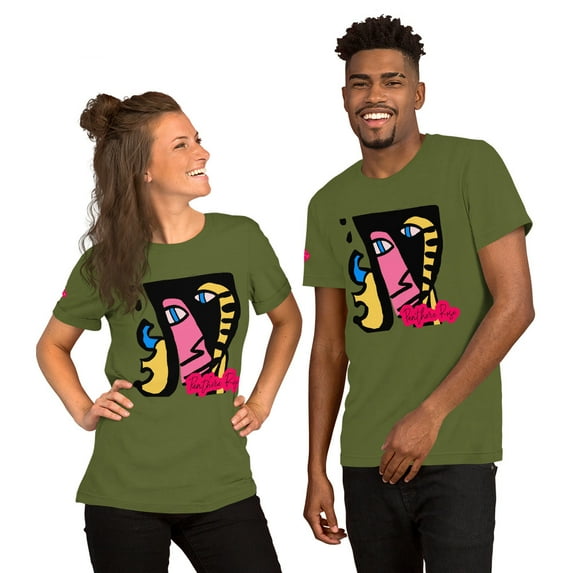 Pink Panther Abstract Style Unisex t-shirt (Olive, XL)