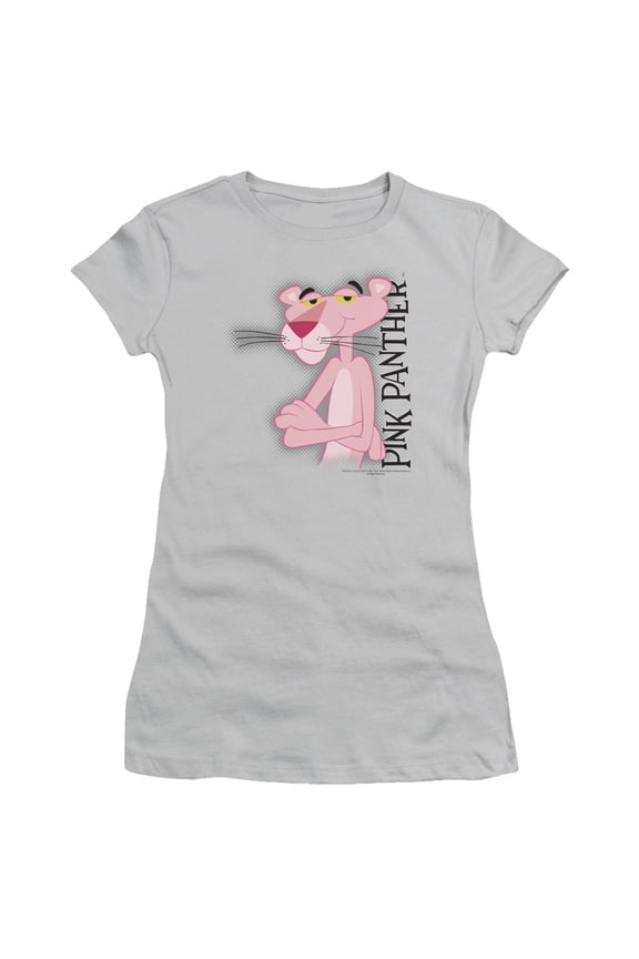 Pink Panther Cool Cat Junior Women's T-Shirt Sheer Silver