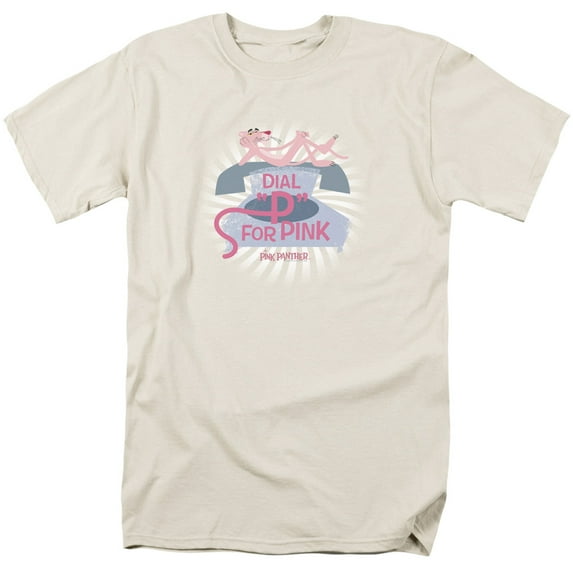 Pink Panther Dial P For Pink Adult 18/1 T-Shirt Cream