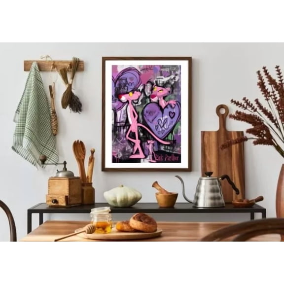 Pink Panther Graffiti Poster Print Classic Cartoon Character Wall Print POSTER Home Decor Vintage Art Print Haging Poster Cute Birthday Gift Wall Art