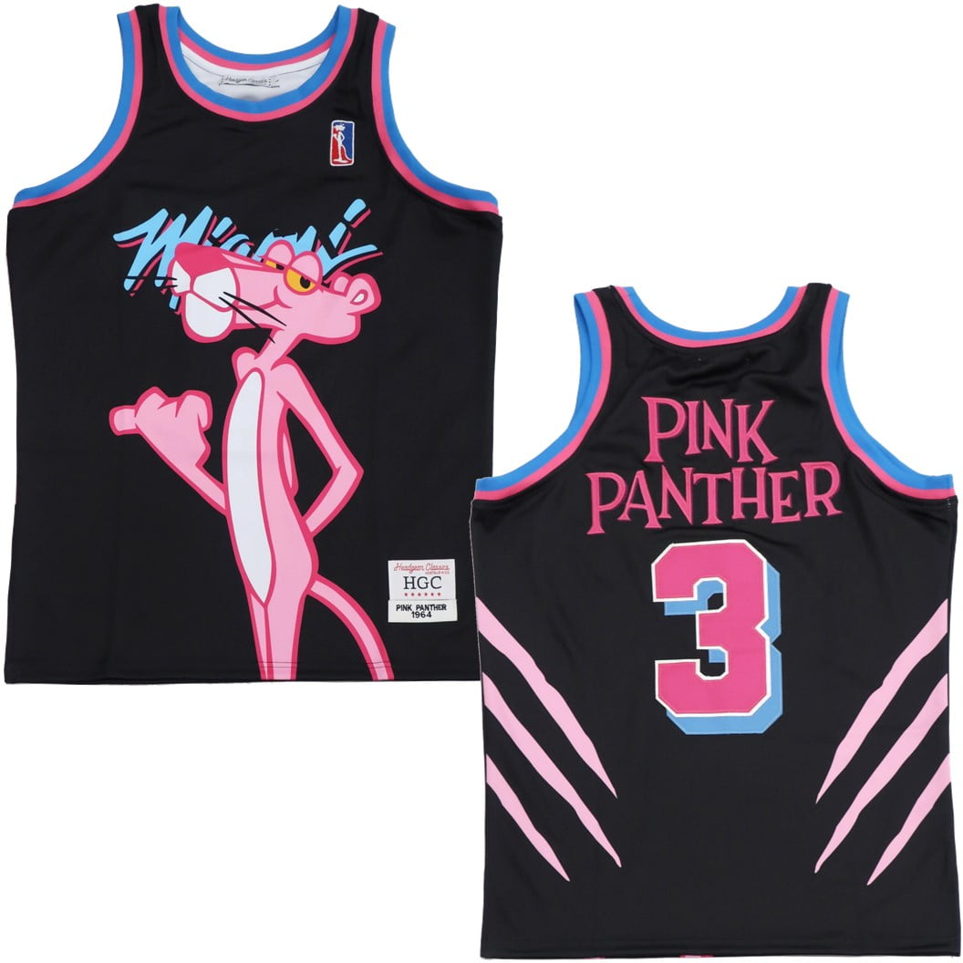 Pink Panther Miami Men s Headgear Classics Embroidered Basketball Jersey Large Black