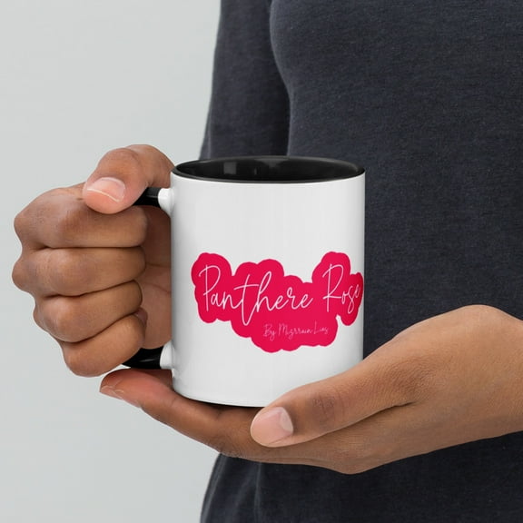 Pink Panther Rock and Roll Art Mug - Mug with Color Inside (Black)