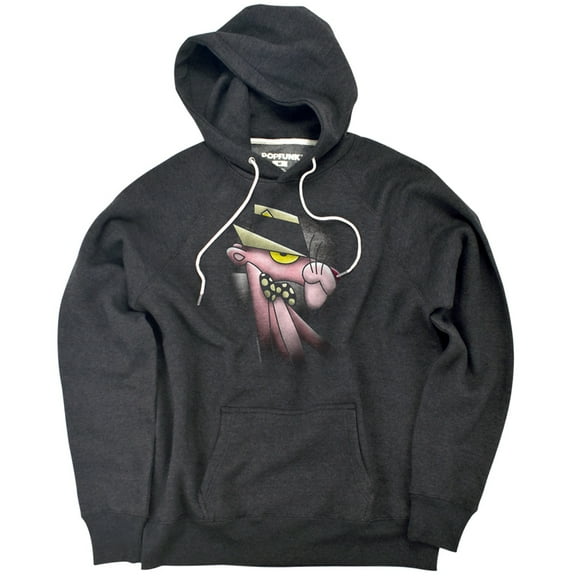 Pink Panther Smooth Panther Unisex Adult Slim Fit Pull-Over Heather Hoodie, Charcoal, Small