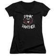 thumbnail image 1 of Pink Panther Spray Panther Junior Women's V-Neck T-Shirt Black, 1 of 1