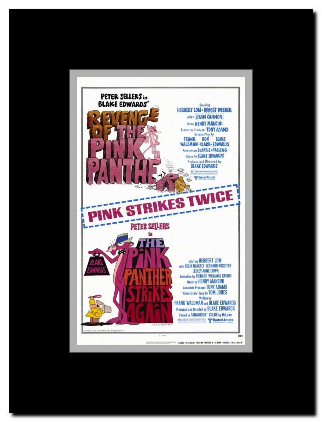 Pink Panther Strikes Again/Revenge of The Pink Panther Framed Movie Poster