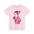thumbnail image 1 of Pink Panther Swag Boba T Shirt Unisex Cotton Tee Cartoon Character Cool, 1 of 5