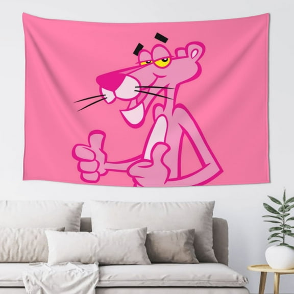 Pink Panther Tapestry Banner Decorations Anime Movie Wall Hanging Poster For Dorm Bedroom Home (60 X 40 In)