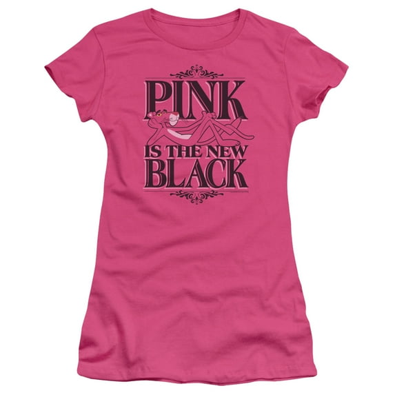 Pink Panther The New Black Junior Women's T-Shirt Sheer Hot Pink