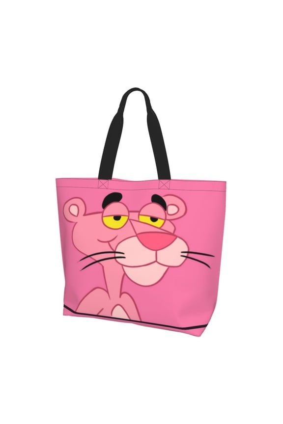 Pink Panther Tote Bag With Inner Pocket For Women Shoulder Bag Trendy Tote Bags For Shopping Gym Hiking