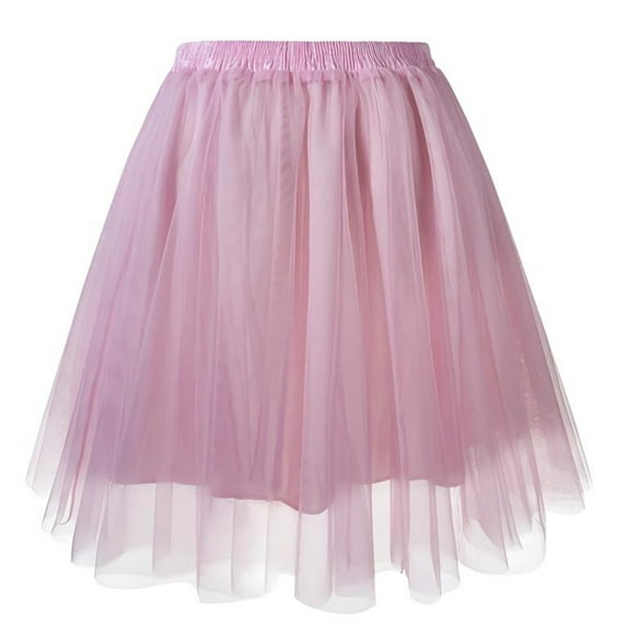 Pink Panties for Womens Pleated Knee Length Skirt Adult Tutu Dancing Skirt