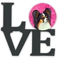 thumbnail image 1 of Pink Papillon Metal Wall Artwork LOVE, 1 of 2