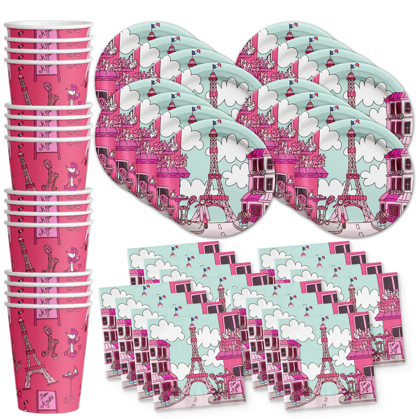 pink-paris-birthday-party-supplies-set-plates-napkins-cups-tableware