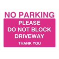 thumbnail image 1 of Pink No Parking Please Do Not Block Driveway Sign Parking Signs & Permits Metal Sign Tin Sign 12x16 Inch - Caution Safety Warning Security Signs Indoor & Outdoor Signs for Home, Office, Work, 1 of 5