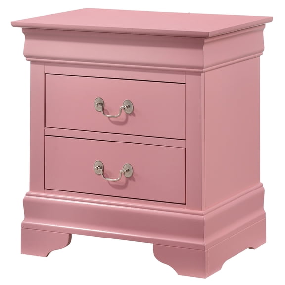 Pink Particle Board Nightstand | No Assembly Required, Stylish Look | Bedroom Atmosphere
