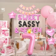 Pink Party Decoration Set with Glitter Balloons and Banner Combination
