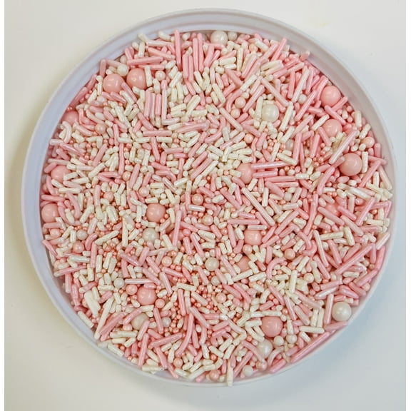 Pink Party Pearl Mix  Confetti Sprinkles, Cake, Cookie, Donut, Cakepop Toppings, 6 oz.