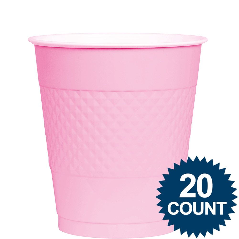 Pink Party Supplies Plastic Cups, 12 Oz. 20 Ct.