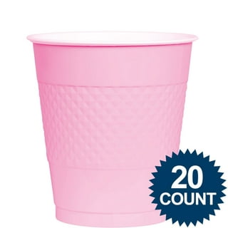 Amscan Big Party Pack Bright Plastic Cups 9 oz Pink